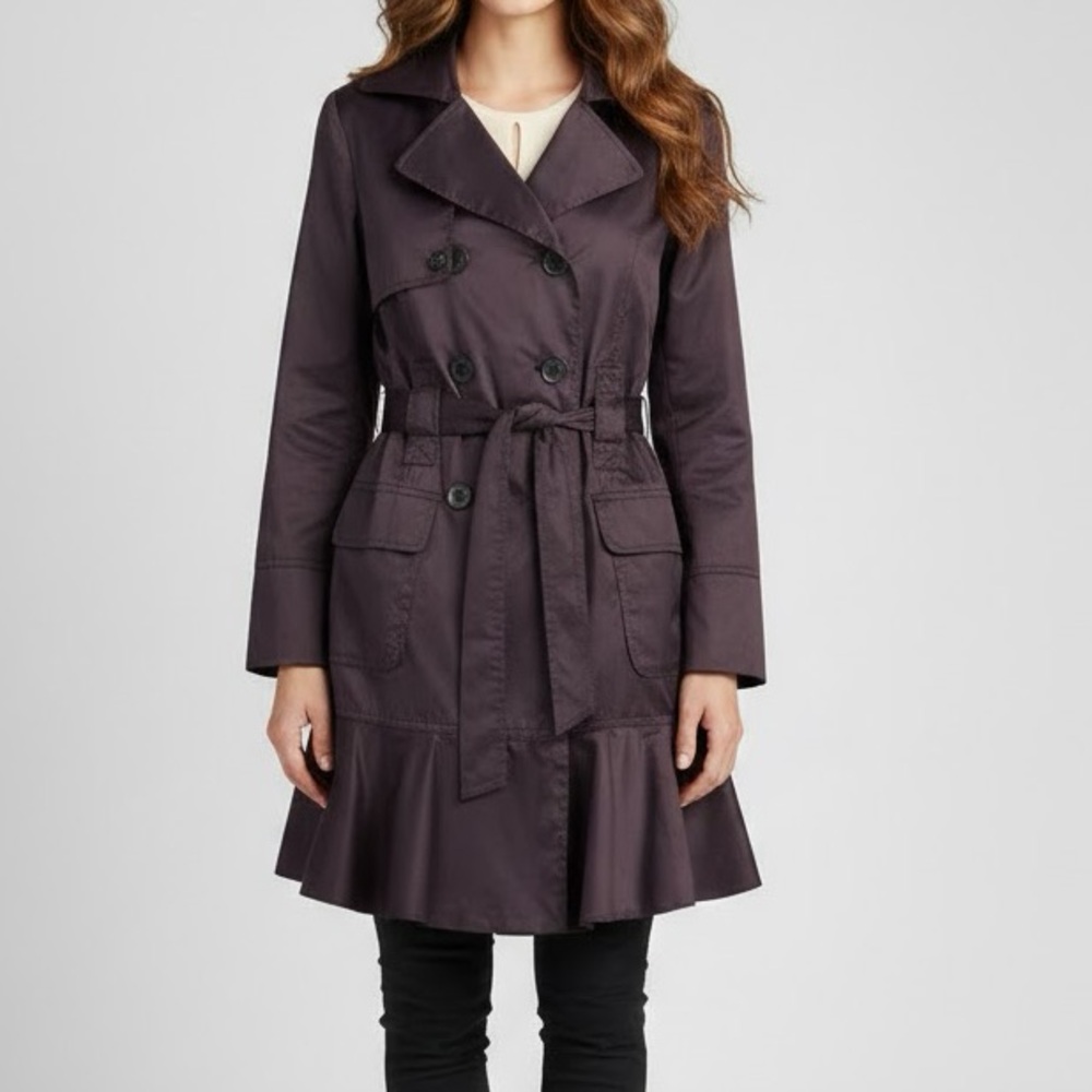 ABS Silver Label Purple A Line Trench Coat Small